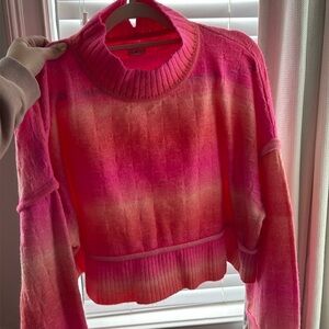 Pilcro pink mock neck sweater cropped